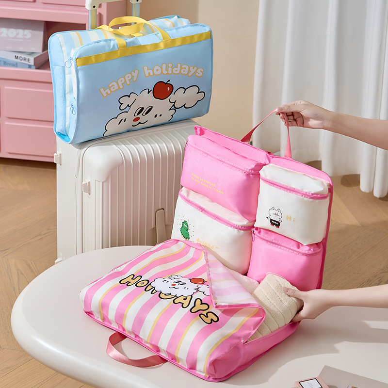 トラベルポーチ かわいい雲キャラ柄トラベルポーチ吊り下げ収納セット
