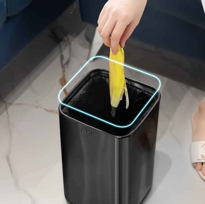 キッチン ゴミ箱 モダン角型ステンレスゴミ箱