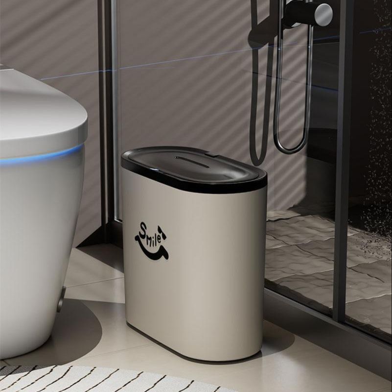 smileがかわいい　隙間に置けるスリムゴミ箱