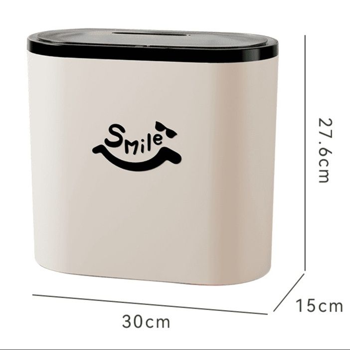 smileがかわいい　隙間に置けるスリムゴミ箱