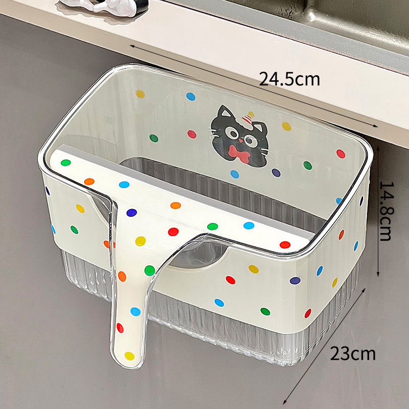 キッチン ゴミ箱 かわいい猫柄キャビネット取付ごみ箱