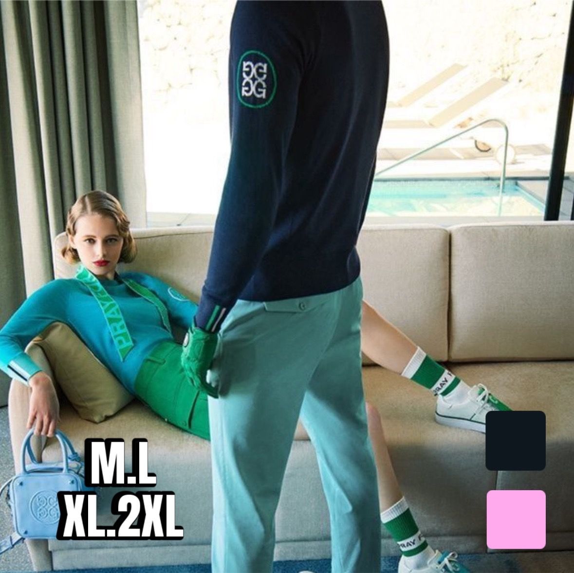 ゴルフ ウェア メンズ 上品ワンポイント刺繍ゴルフセーター