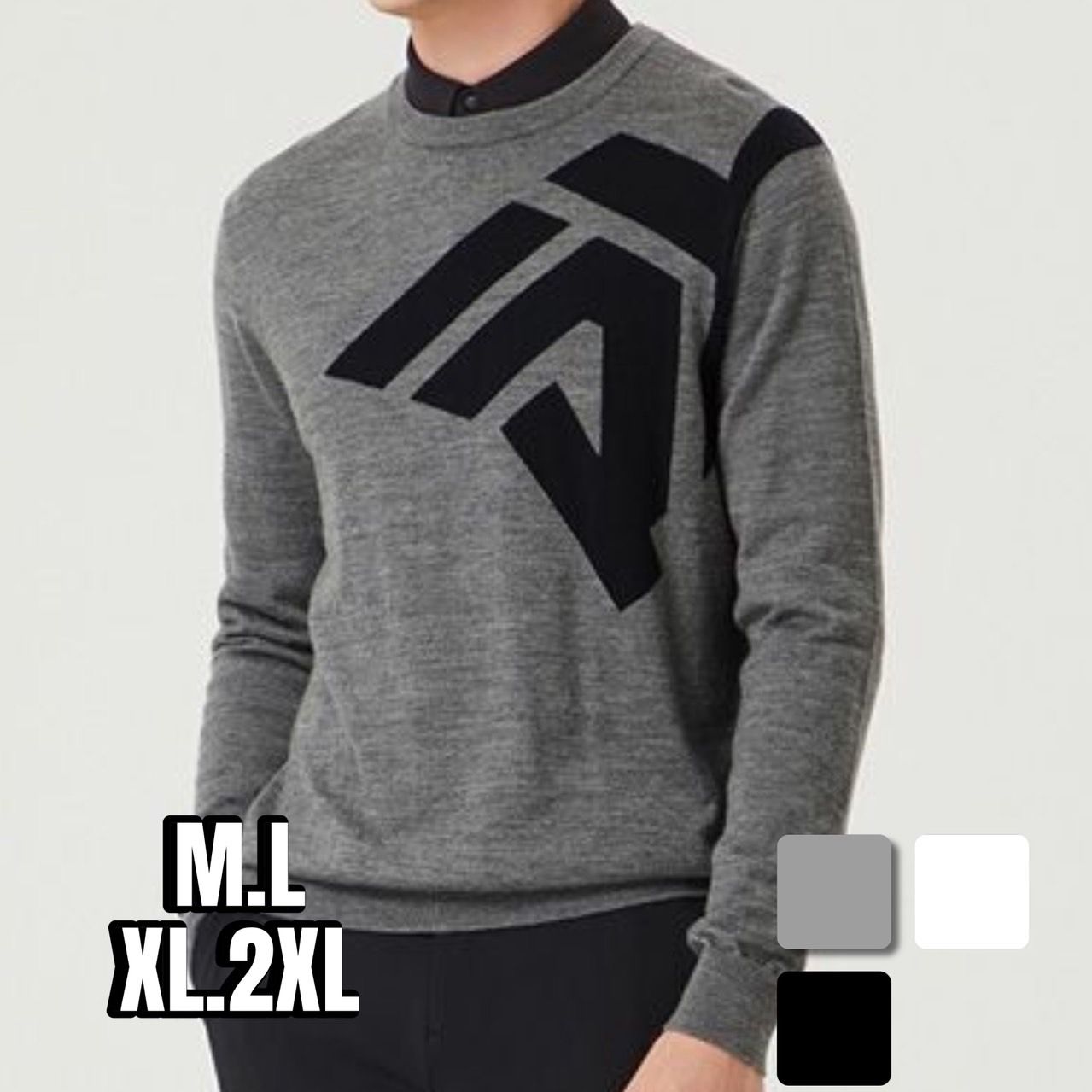 ゴルフ ウェア メンズ 幾何学模様デザイン ニットセーター