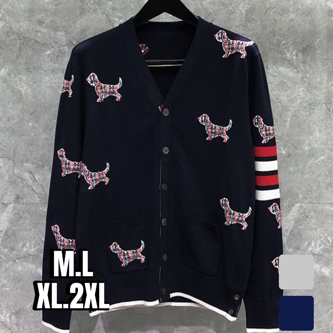 ゴルフ ウェア メンズ 愛犬モチーフ カーディガン&セーター