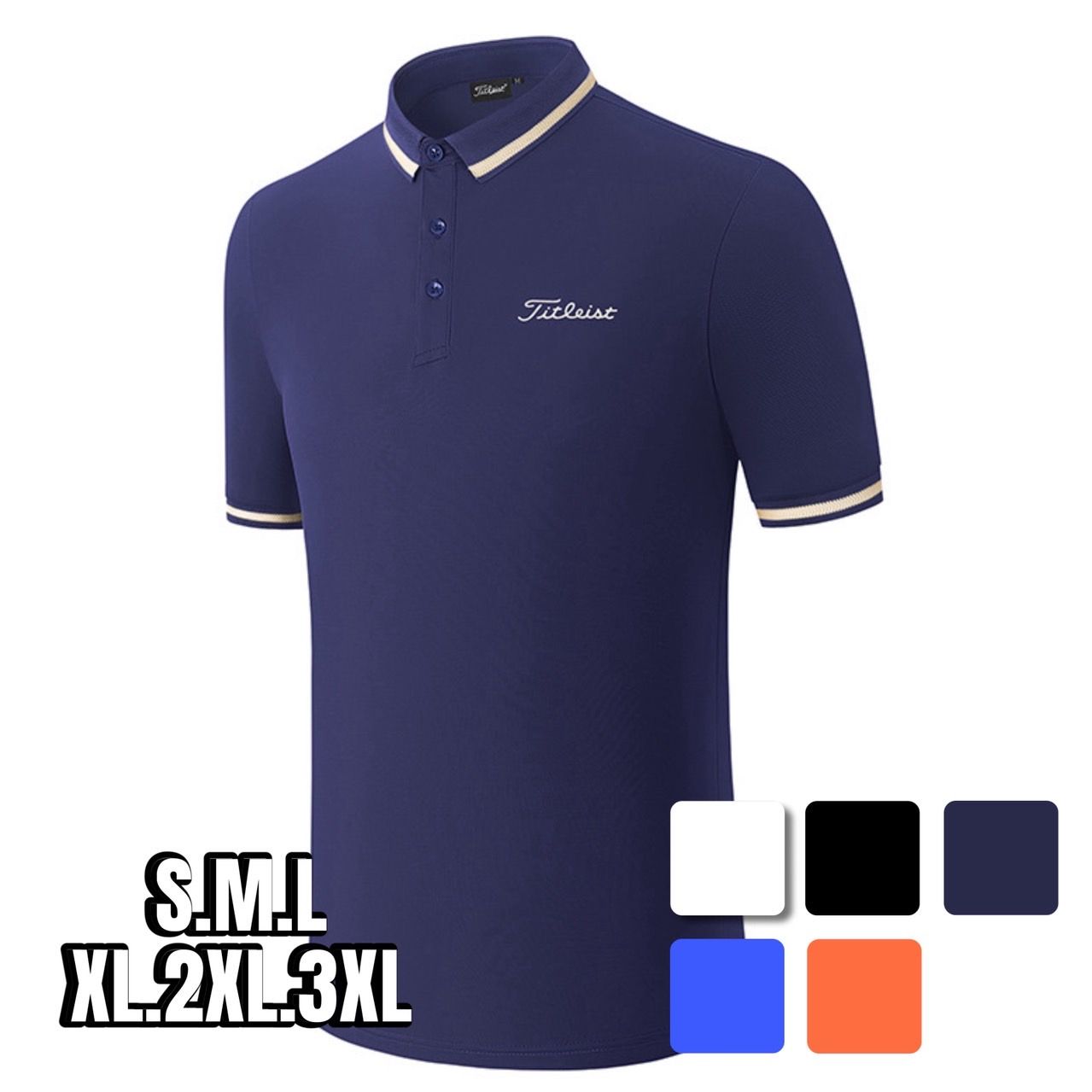 ゴルフ ウェア メンズ ラインアクセント ドライポロシャツ