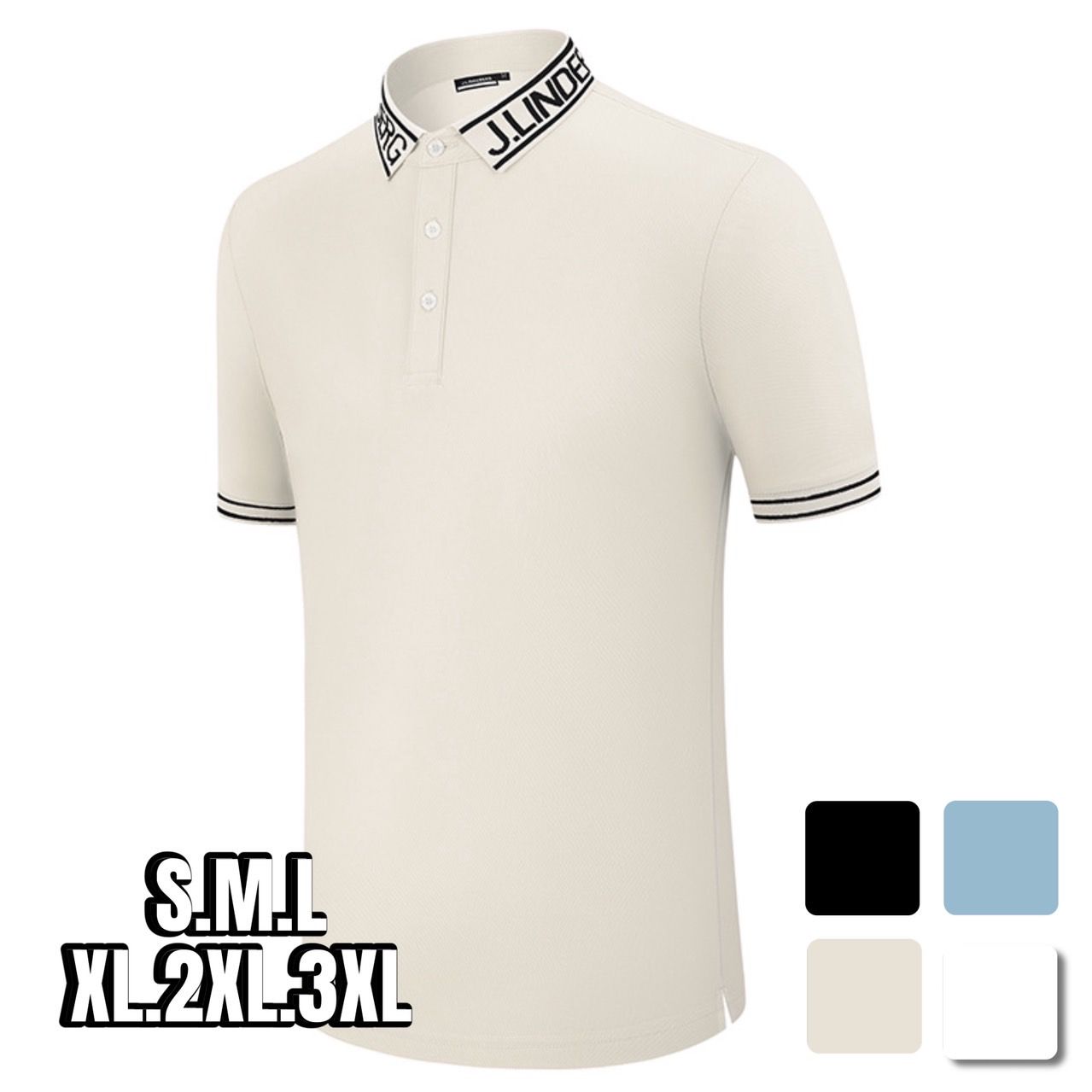 ゴルフ ウェア メンズ ロゴ入り襟デザイン ポロシャツ