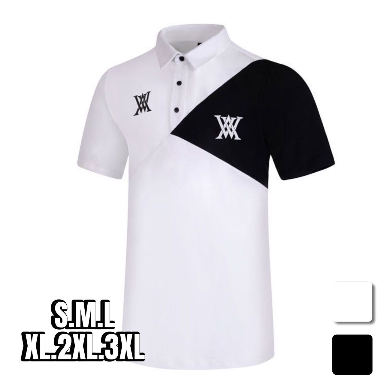 ゴルフ ウェア メンズ ツートンデザインポロシャツ