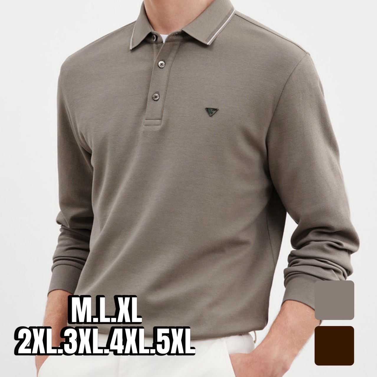 ゴルフ ウェア メンズ 上質素材の長袖ポロシャツ クラシック