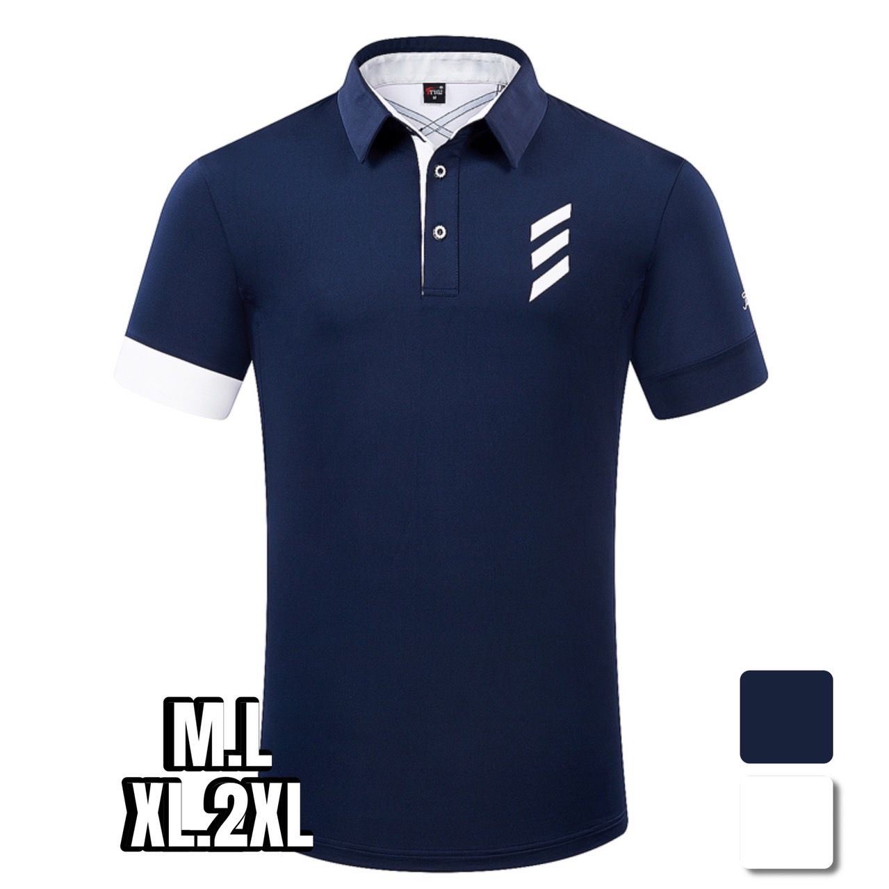 ゴルフ ウェア メンズ スリーライン スポーティ ポロシャツ