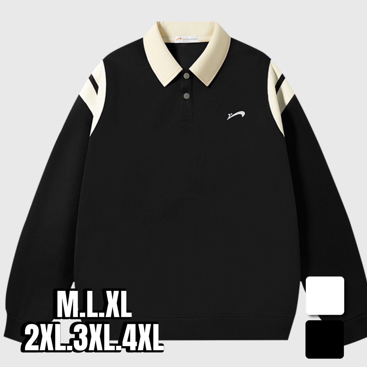 ゴルフ ウェア メンズ シンプル襟付きスポーツトレーナー