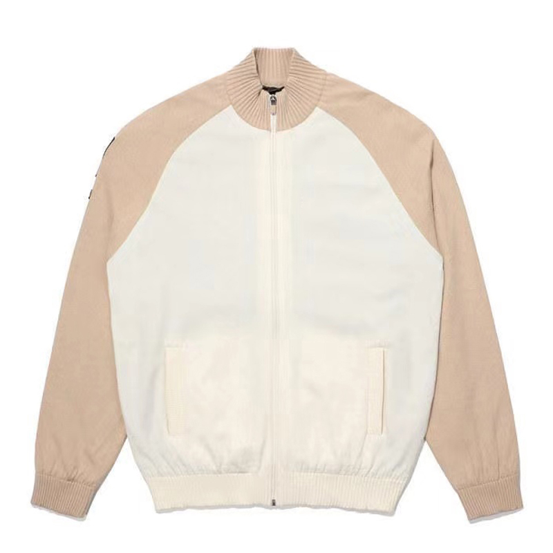 メンズ ゴルフ ウェア ラグランスリーブ配色ニットブルゾン