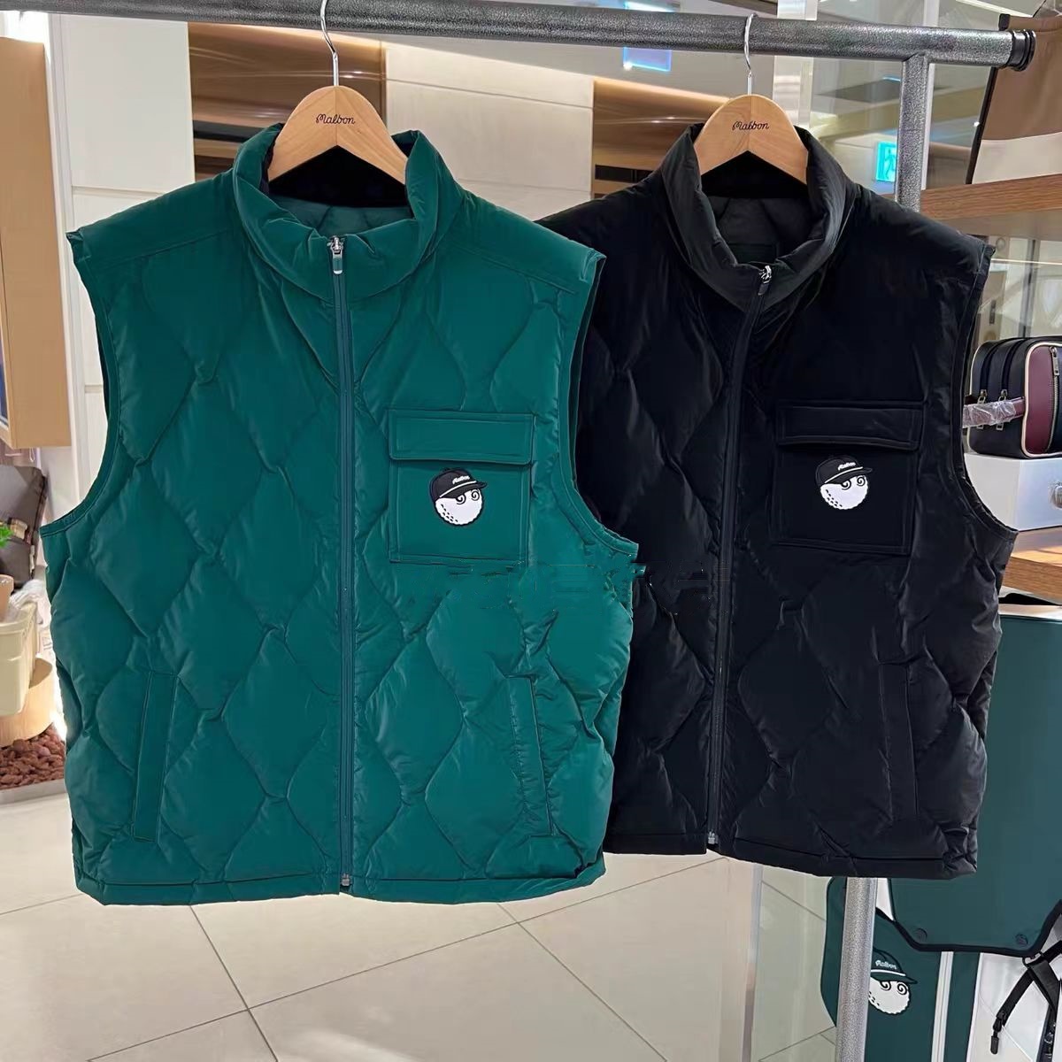 メンズ ゴルフ ウェア キルティング中綿入りゴルフベスト