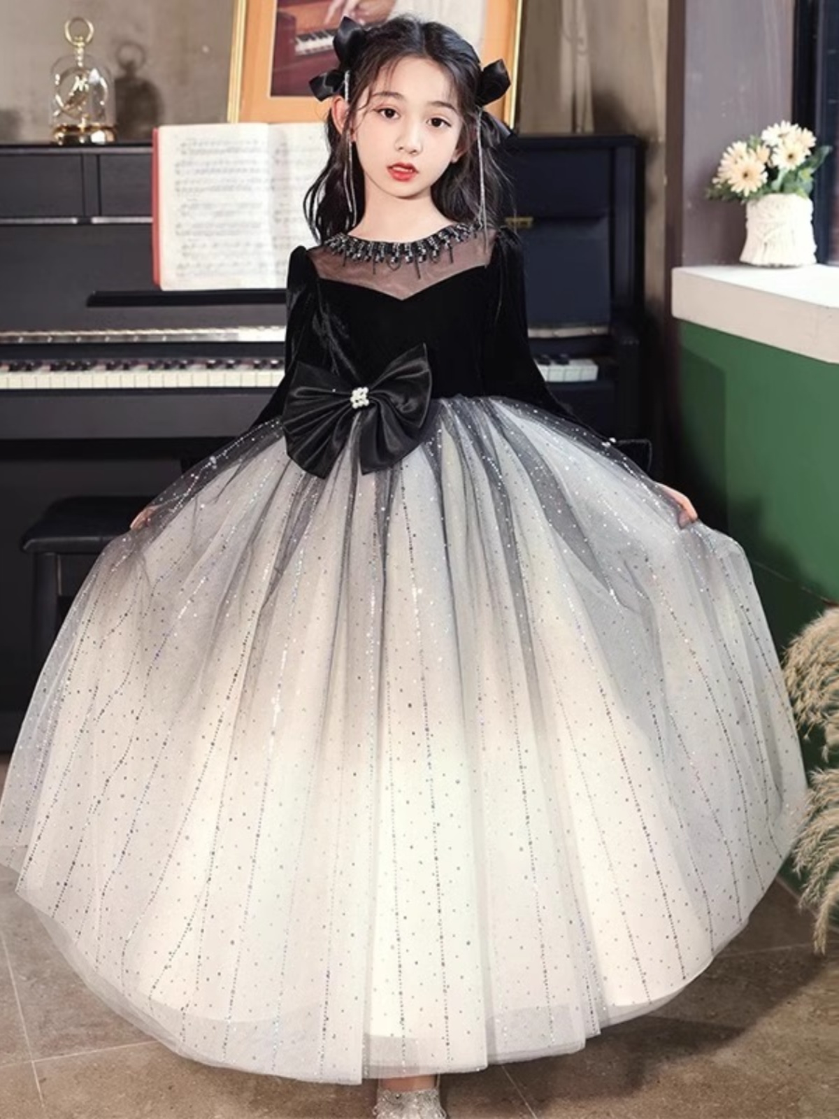 フォーマルワンピース キラめき姫系チュールドレス