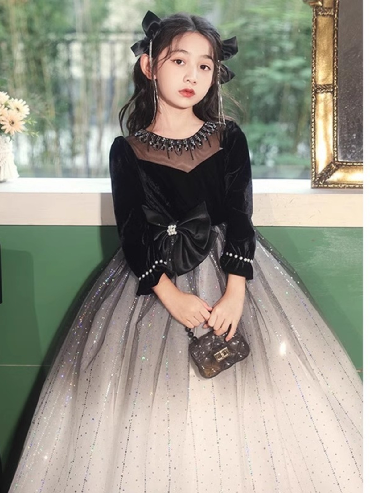 フォーマルワンピース キラめき姫系チュールドレス