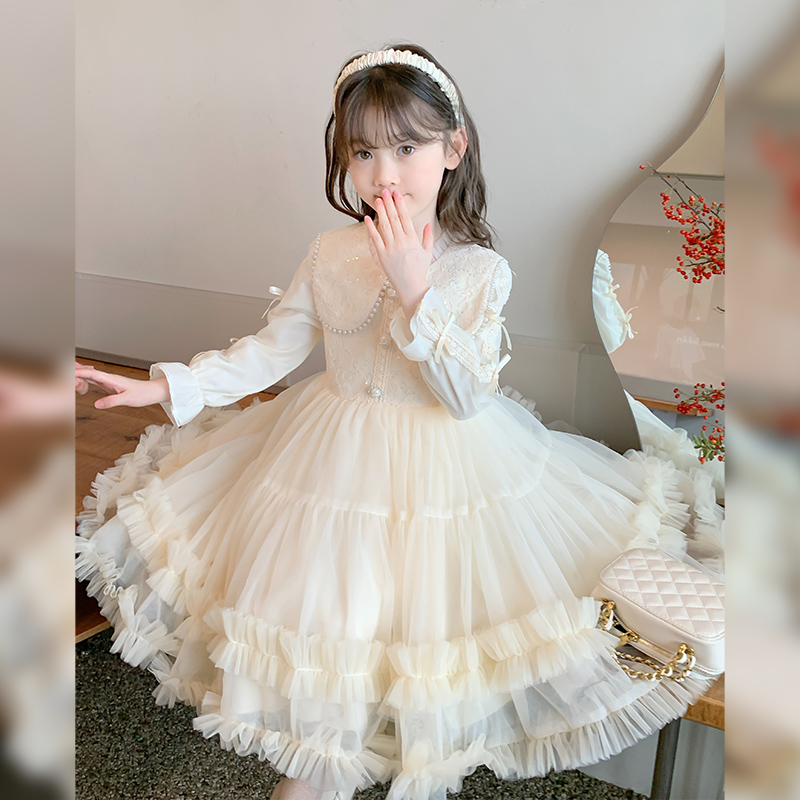 フォーマルワンピース ふんわり姫様フリルレースワンピース