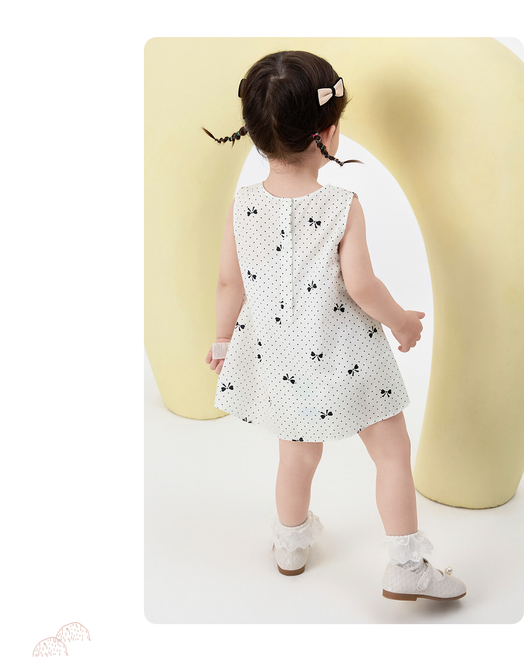 フォーマルワンピース 小さな蝶結び ドット柄 子供ドレス