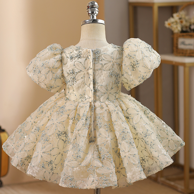 フォーマルワンピース 花刺繍チュールフォーマルドレス