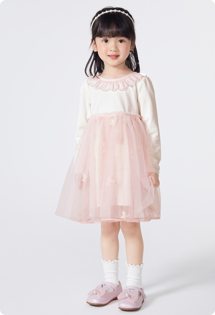 ふんわりチュール重ね子供用フォーマルワンピース