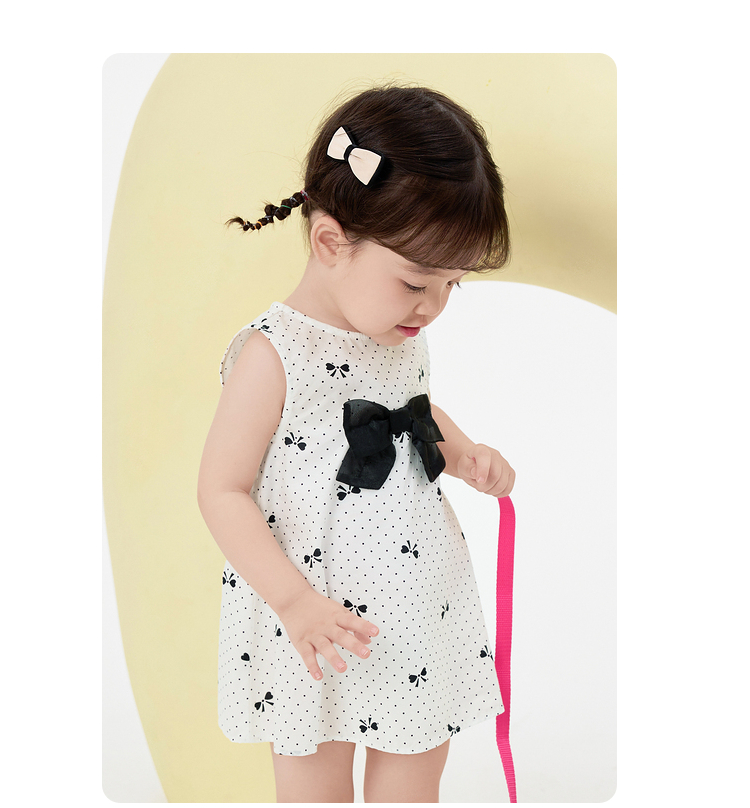 フォーマルワンピース 小さな蝶結び ドット柄 子供ドレス