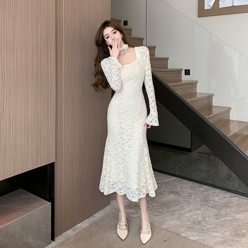優美シルエットのフォーマルワンピース　ブラック　ホワイト