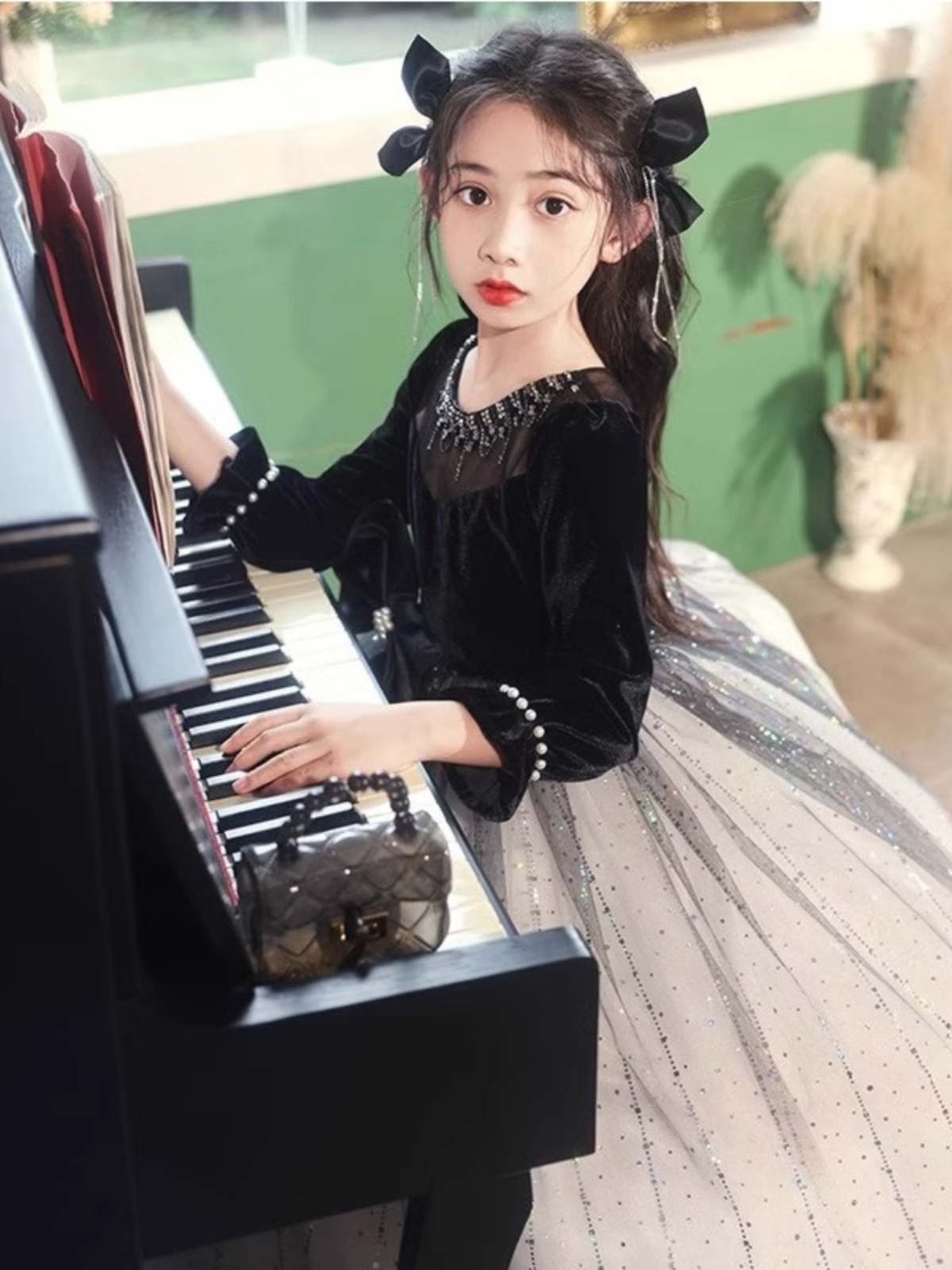フォーマルワンピース キラめき姫系チュールドレス