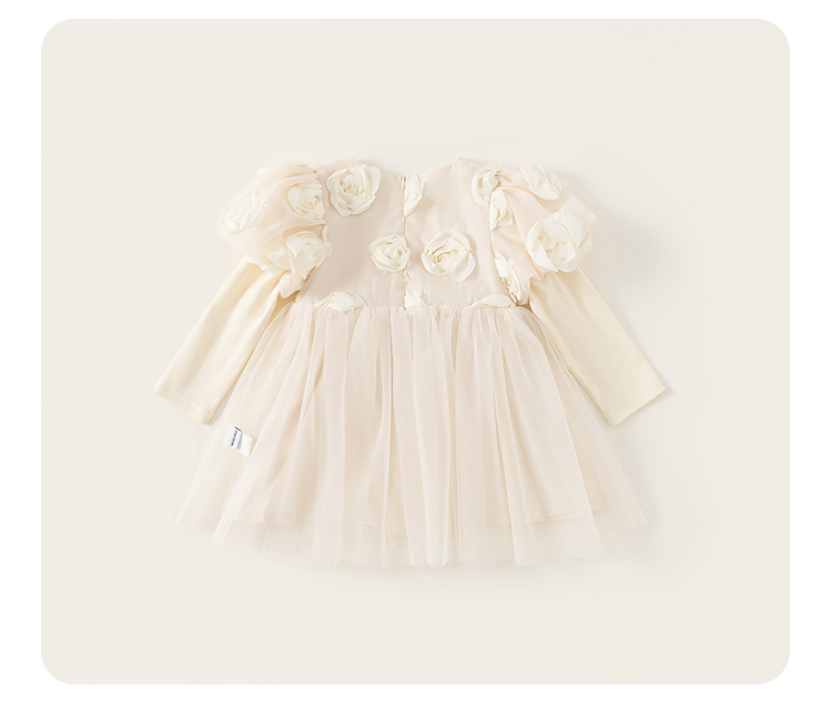 フォーマルワンピース 華やか花飾りチュールドレス