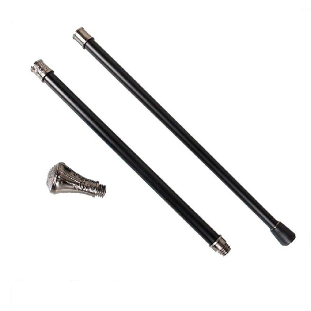 狼刻印丸型錫杖 金属製三分割式つえ