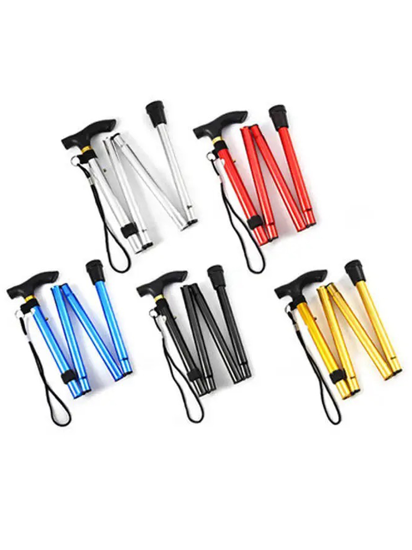 杖 五段階高さ調節可能折りたたみ式軽量杖