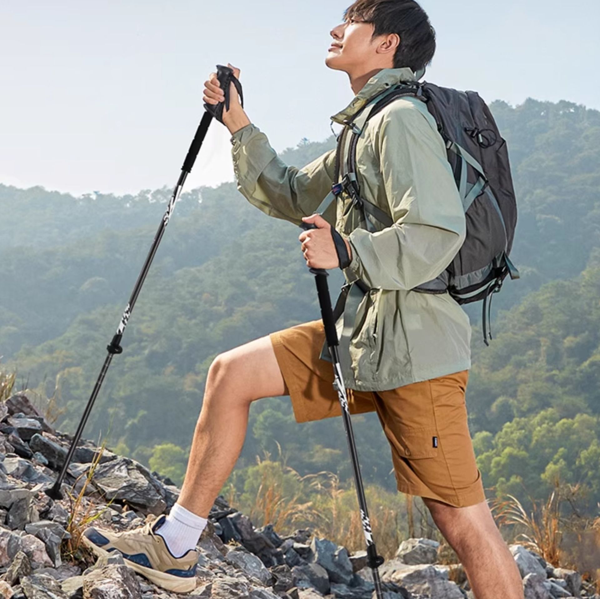 杖 山岳プロ 伸縮自在トレッキングステッキ