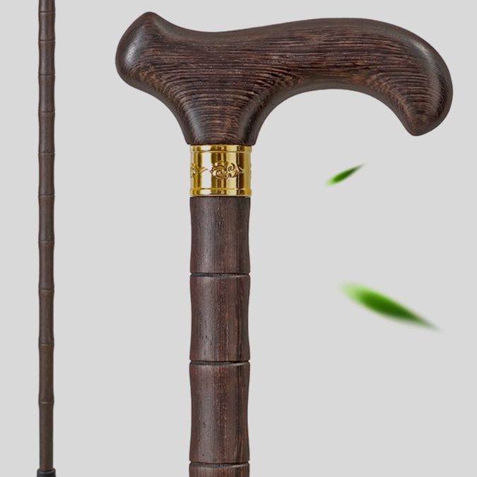 杖 鳥背型一体成型木製ウォーキング杖