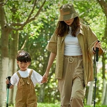 杖 親子伴走 身長調節アウトドアステッキ