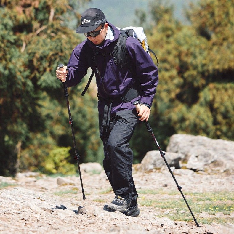 杖 遠風軽量炭素繊維三段伸縮登山杖