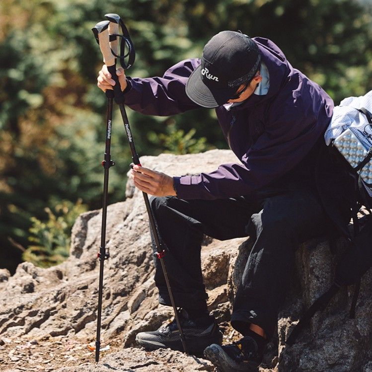 杖 遠風軽量炭素繊維三段伸縮登山杖