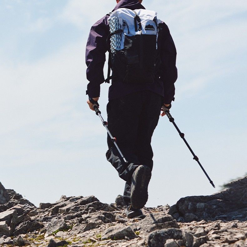 杖 遠風軽量炭素繊維三段伸縮登山杖