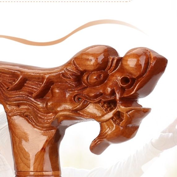 杖 龍頭彫刻木製歩行補助杖