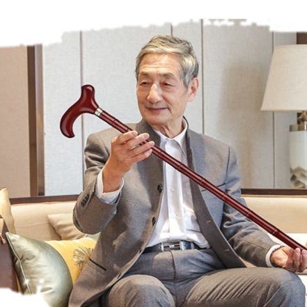 杖 高級木製握り手付き伸縮式歩行補助杖
