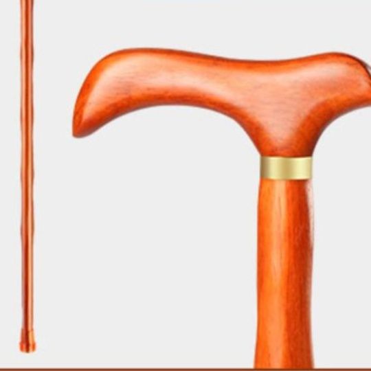 杖 天然木製手彫り装飾握り手付き高級ウォーキング杖