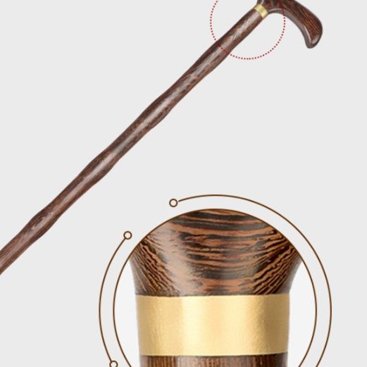 杖 天然木製手彫り装飾握り手付き高級ウォーキング杖