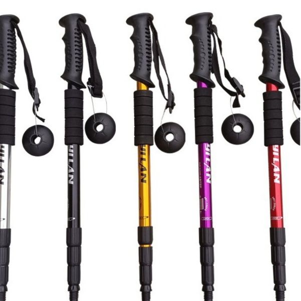 杖 軽量伸縮式登山用三段折りたたみ杖