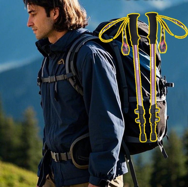 伸縮式軽量登山の杖長さ調節可能 携帯便利