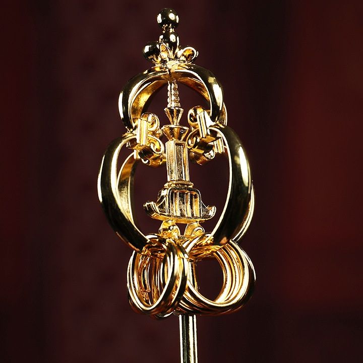 宝塔装飾五鈷杵頭飾り錫杖