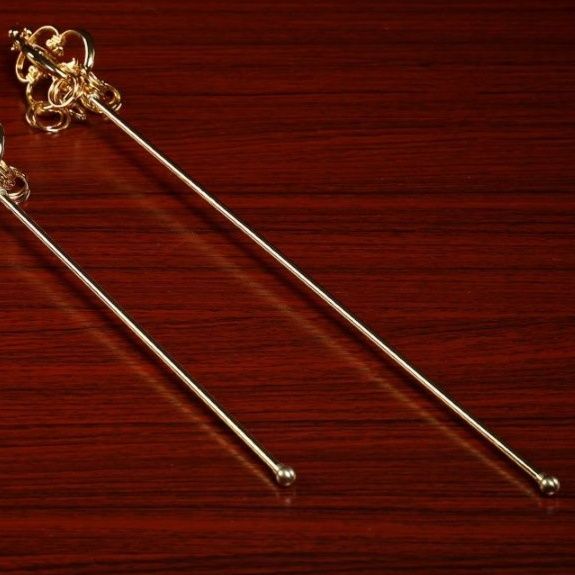 宝塔装飾五鈷杵頭飾り錫杖