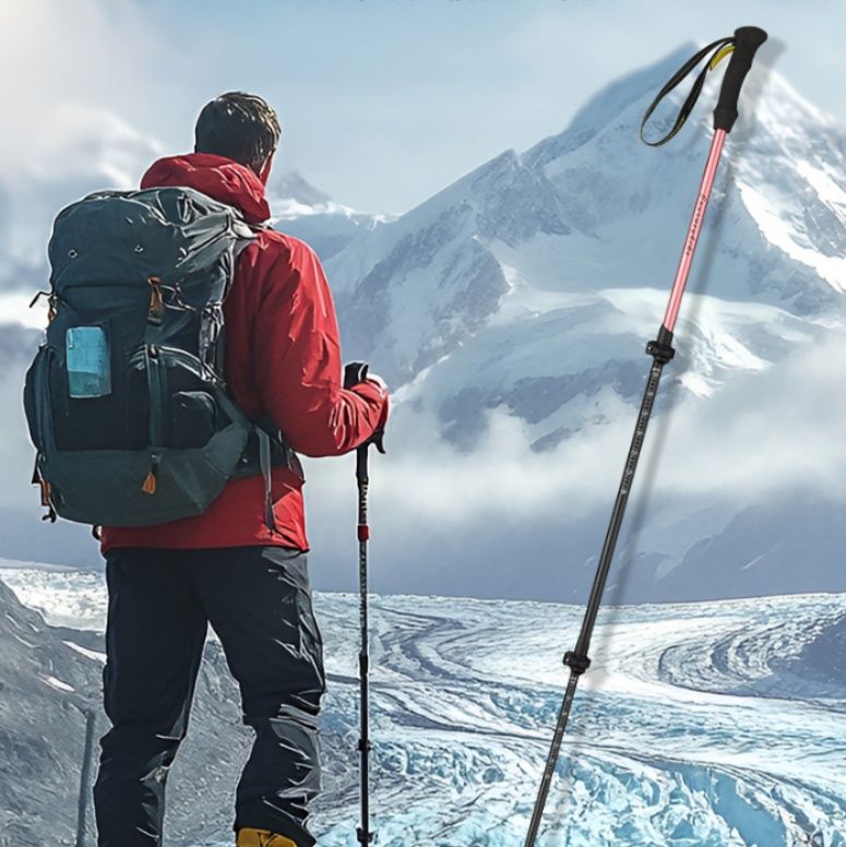 超軽量炭素繊維三段伸縮式登山杖