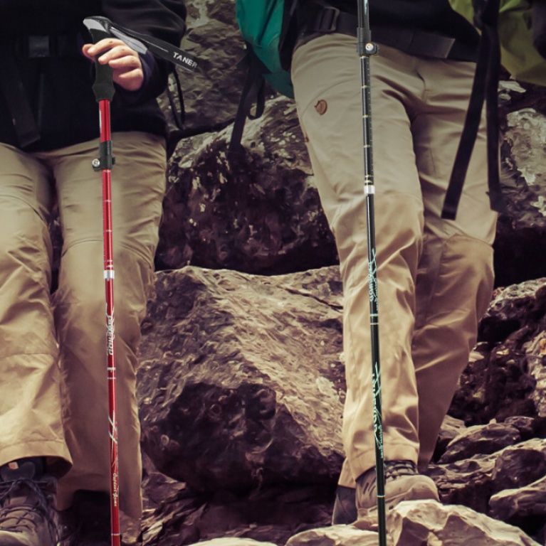 超軽量折り畳み式登山杖3段伸縮調整可能