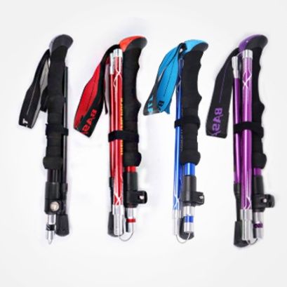 5段伸縮式軽量登山杖 折りたたみ式滑り止め付