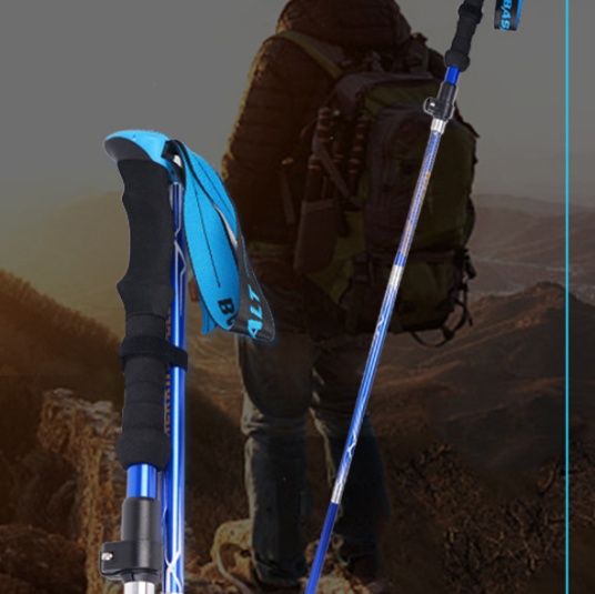 5段伸縮式軽量登山杖 折りたたみ式滑り止め付
