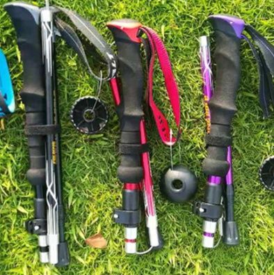 5段伸縮式軽量登山杖 折りたたみ式滑り止め付