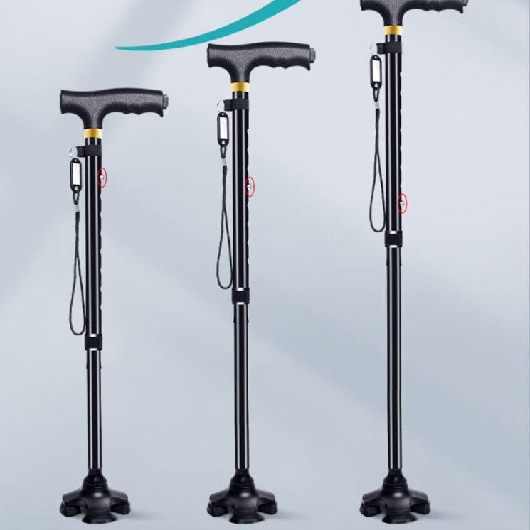 8段階高さ調節機能付き伸縮式一本松葉杖