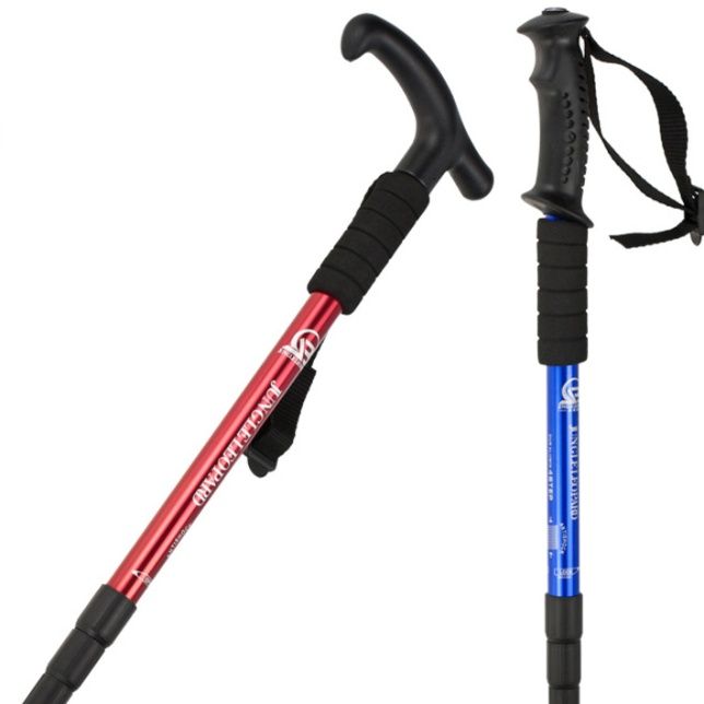 軽量伸縮式3段4段調節登山杖