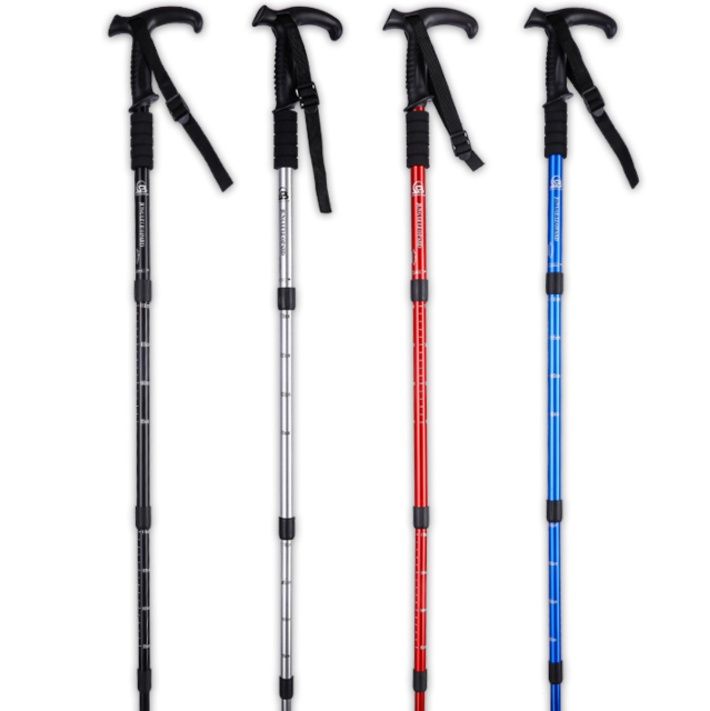 軽量伸縮式3段4段調節登山杖